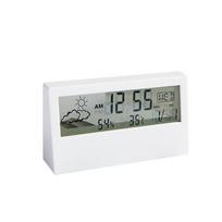 LED thermometer, hygrometer, multifunctional electronic temperature and humidity meter, home weather station with alarm clock