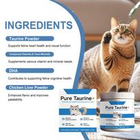 Pure Taurine Supplement for Cats 200g Powder Maintain Intestinal Balance Enhance Physical Vitality Boost Immunity Support Clear Eyesight One Size