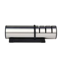 Three Stage Manual Cutting Tool Sharpener Stainless Steel Ceramic Tungsten Slot Non Slip Base Chef Kitchen Sharpener other