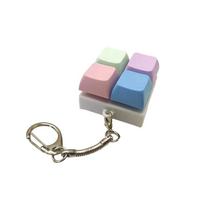 Creative Decompression Keyboard Fidget Toy Macaron Keycaps Fidget Keychain Stress Relief Mini Toy Pendant one size