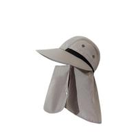 Breathable Neck Flap Sun Hat Waterproof Detachable Full Face Coverage Hat Wide Brim Foldable UV Protection Cap Summer šviesiai pilka spalva