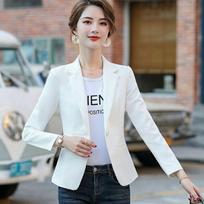 Fashionable Short Women's Suit Jacket Casual Stylish Slim Fit Spring Autumn Korean Version Versatile Leisure Quality Top XXXXL balta