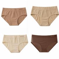 4Pcs Mid Waist Simple Panties Underwear Women's Briefs Personalized Seamless Briefs  Female S-4pcs Random Color