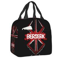 Custom Classic Anime B-Bereserks Hot Logo Insulated Lunch Bags for School Office Waterproof Thermal Cooler Bento Box Women Kids 22x20x13cm