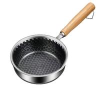 Non-Stick Mini Frying Pan Stainless Steel Pancake Skillet Hot Oil Splashing Pot  Picnic Use 13cm