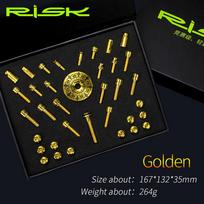 RISK Original Conventional MTB Accessories Screw Set Valve Handle Vertical Disc Brake Seat Disc Screw Water Bottle Holder Screw auksinė