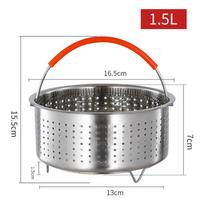 304 Stainless Steel Steamer Basket Instant Pot Accessories for 1.5/2/3/4/6/8L Instant Cooker with Silicone Covered Handle