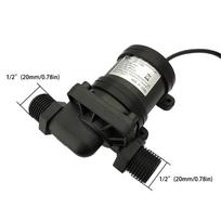 Small DC12V/24V Brushless Motor 1/2’ 900L/H Water Pump Water Heater Shower Booster Pump Warm Air Water Cooling Circulating Pump 12V DC Connector