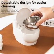Stainless Steel Cat Water Dispenser With Lid Split Design Cat Water Bowl Creative Bowl Wall-Mounted Dispenser Home Use