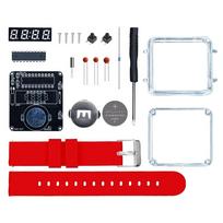 Transparent Case Electronic Watch Kit Digital Tube Display 3V Power LED Digital Tube Display Silicone Strap DIY
