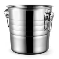 T02C!Stainless Steel Ice Punch Bucket Wine Beer Cooler Champagne Cooler Portable Bar Party Club Ice Bucket Container 3L sidabras