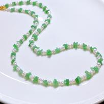 Myanmar A-Grade Full Green Jade Bracelet with Spicy Green Hand String & Elegant 925 Sterling Silver Pearl Necklace Pendant Jewelry.
