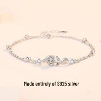 Tichia Thorn Rose Couple Bracelet: 925 Sterling Silver, Forest-Inspired Design, High-End Branch Jewelry 925 Sterling Silver