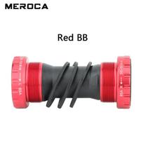 MTB Bottom Bracket BSA 68/73mm Screw 24/24mm Road Bike Thread Central Movement Sealed Bearing Black Bicycle Part raudona