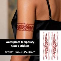 Water Transfer Decals Armlet Henna Tattoo Stickers Fake India Mehndi Flower Henna Temporary Tattoo Waterproof Instant