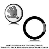 ABS Car Steering Wheel Badge Emblem Sticker Auto-Styling Decals Accessories For Skoda Kodiaq Octavia Enyaq Kamiq Scala Rapid RS For SKODA juoda balta spalva