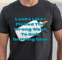 I Picked The Wrong Week To Quit Sniffing Glue T-Shirt, Funny Airplane! Tee M