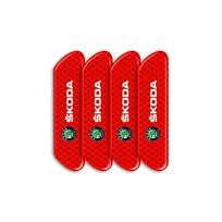 4pcs Car Door Reflective Strips security Warning Stickers For Skoda Fabia Octavia Karoq Kodiaq Kamiq Superb Rapid Citigo Scale