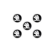 11mm 14mm Car Key Emblem Metal Sticker Logo Decal For Skoda Octavia Rapid Kodiaq Karoq Fabia Kamiq Superb Derivative Vision