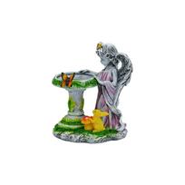 Solar Resin Angel Statue with LED Light Fairy Garden Water Fountain Outdoor Patio Yard Decorative Sculpture for Garden Pond One Size