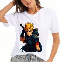 Anime Maid Girl Wounisex's Cotton T Shirt, Premium Cotton Print, Durable, Casual Fashion. Cute Cartoon Manga Style Graphic Tee For Wounisex, Comfortab S