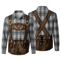 Men’s 3D Printed Oktoberfest Loose Fit Turn Down Collar Long Sleeve Shirt Vintage Casual Breathable Top for Commuting Outdoor Festival Party M
