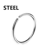 Nose Rings Hoops Double Septum Rings Cartilage Hoop Earring Piercing Nariz Open Stacked Hoop Nose Rings for Women and Men 1.2X10mm