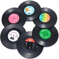 1 vnt. Retro vinilinės plokštelės puodelio padėkliukas, neslystantis, kavos padėkliukas, karščiui atsparus, muzikinis, gėrimų puodelio kilimėlis, stalo padėkliukas, namų dekoras M gray