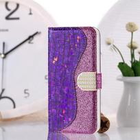 Laser Powder Flip Case For Samsung Galaxy S6 S7 S8 S9 S10 E S20 Fe S21 Note 10 20 Plus Ultra 5g Card Slot Wallet Leather Cover For Note 20 Ultra violetinė