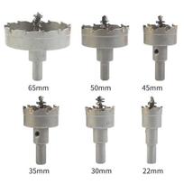 6 dalių TCT cementuoto karbido skylės grąžtų rinkinys 22-65 mm Nerūdijančio plieno skylės grąžtas 6 PCS