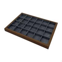 Papuošalų padėklas konteineris medinė konstrukcija stalviršio stačiakampis laikiklis rings tray gray
