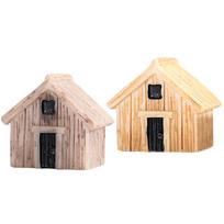 1PC Wooden House Miniature Figures Decorative Fairy Garden Animal Statue Home Desktop Gift Moss Ornaments Resin Craft 3x2.7cm
