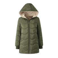 Moteriški mados ir laisvalaikio geometriniai banginiai rūbai su gobtuvu iš ėriuko vilnos pastorinto šilto medvilninio palto vidutinio ilgio striukė medvilniniai drabužiai L