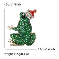 Cartoon Alloy Enamel Frog Prince Brooch Personalized Creative Men'S Suit Cardigan Corsage Ornament Pin