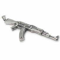 Cool Mens 30 Inch Stainless Steel Huge Large AK 47 Gun Pendant Necklace Chain Pendant Only