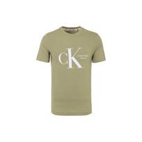 Calvin Klein Ss23 Round Neck Letter Logo Printed Short Sleeve T-Shirt Men Tops Green J30J320189-L9F XL