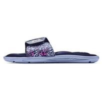 Under Armour Ua Ignite Vi Graphic Strap Comfortable Rubber Sole Odor Resistant Slide Sandals Women Sandals Washable-Blue 3024453-400 39