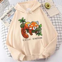 2025 New Funny Red Panda Printing Hoodies Fashion Women Men Autumn Winter Sweatshirt Ladies Streetwear Pullover S