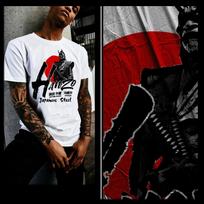 Samurai t-shirt Japanese Ronin kanji warrior katana Bushido code swordsman XL