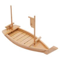 Sushi Serving Tray Boat Shape Dry Ice Compatible Detachable Design Metal Rivets Rounded Corners Ideal For Parties