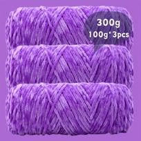 3pcs Soft Velvet Chenille Yarn -Vibrant Multi-Color Assortment for Knitting & Crochet - Beginner-Craft Supplies Yarn Crochet
