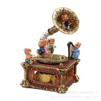 Retro Music Box with Sound Christmas Mouse Music Box Multi-Purpose Classical Trumpet Phonograph for Princess Girls & Girlfriends China Mainland