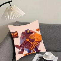 DOG MAN Anime Cushion Cover Reversible Plush Pillow Cover – For car, sofa, bedroom, perfect as a gift. 12x12Inch