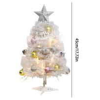 Tabletop Christmas Tree With Lights Realistic Glowing LED Desk Christmas Tree Decorations For Home Decor Office Living Room 0.45M balta