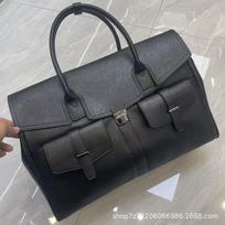 Leather texture Multi-pocket large-capacity portable tote bag Men's and women's shoulder crossbody Fashion versatile commute 50cm juoda