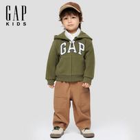 Gap Kids' Logo Fleece Hooded Sweatshirt 130/64 armijos žalia spalva