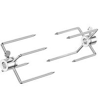 2Pcs Stainless Steel BBQ Rotisserie Forks Heavy Duty Grill Rotisserie Spit Meat Forks Fits 3/8-Inch 5/16-Inch Square Spit Rods