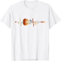 Retro Vintažinis Širdies Ritmo Gitara Marškinėliai Muzikos Mylėtojams Dovanos Individualiai Spausdintas Grafinis Marškinėliai Vyriški Drabužiai Vasariniai Medvilniniai Marškinėliai S