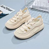 Black women's shoes sports sandals women's 2025 summer new breathable non-slip not tired feet work shoes thick sole 35 smėlis