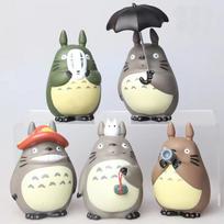 New Anime Totoro Figurine Set 5pcs Cute Desk Decor Trendy Cartoon Character Gift for Students Birthday Bedroom Office